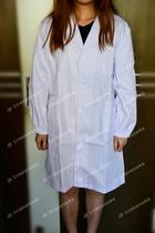 Foreign trade thickened long-sleeved white coat wear-resistant can not afford the ball doctors suit Experimental suit Work clothes elastic mouth men and women