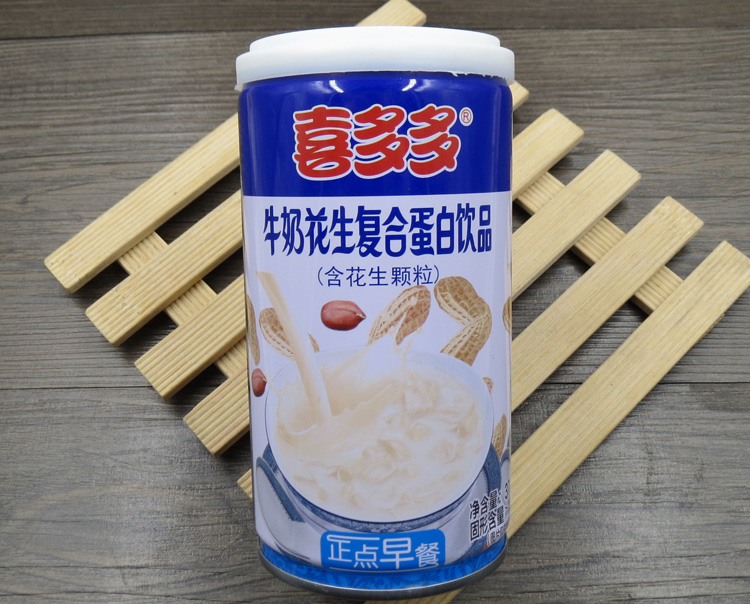 【5罐包邮】福建特产喜多多花生牛奶370g 水果罐头秒杀