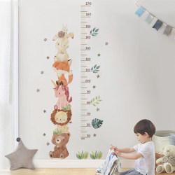 INS Nordic -style Height Animal Wallpaper Children's Room Wall Perseverance Patching Kindergarten Measurement can be removed