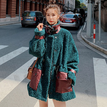Lamb wool coat female Korean version loose 2020 new autumn and winter all-match plus velvet thickened casual chic Hong Kong-flavored top