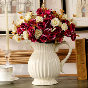 欧式花瓶高档陶瓷餐桌茶几装饰花瓶摆件陶瓷现代家居创意工艺品