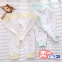 Baby Pants Spring Autumn Summer High Waist Care Belly Newborn Baby Boy Magic Sticker in pure cotton open crotch autumn pants