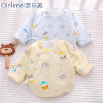 0 March newborn baby clothes autumn winter pure cotton half back clothes freshly baby clip cotton warm and monk to wear thick