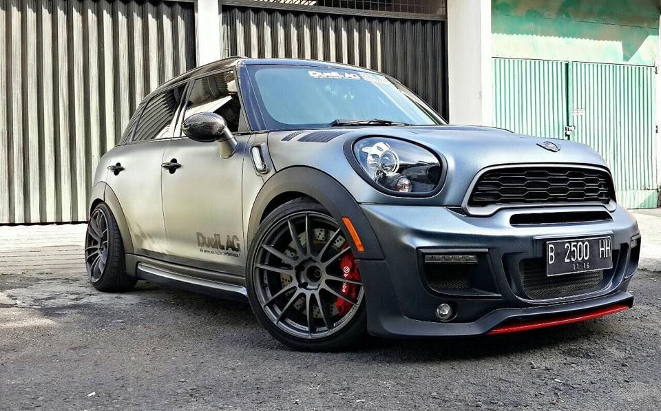 mini迷你r60乡村人countryman改装duellag款汽车前杠大包围雾灯罩