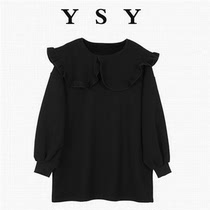 Large-yard fat mm French age reduced doll collar thickened suit in autumn and winter new loose and thin tummy French tops