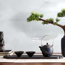 New Chinese Ceramic Tea Set Suit Home Zen Teapot Teapot Tray Room room Soft Ornament Swing