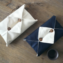 Fabric cotton and linen simple tissue box set Harajuku style bathroom car living room Home desktop creative paper box