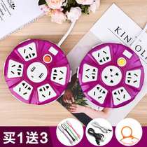 Multi-function disc porous with wire USB power outlet plug board plug board plug board wiring board 5 10 meters line row