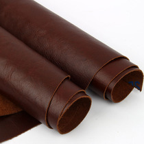 Red brown oil wax head layer thin cowhide soft leather fabric whole leather sofa bed furniture refurbished raw material