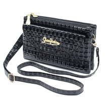 Korean version of womens double zipper multi-function hand grab bag Twin long coin purse clutch mobile phone bag Womens bag