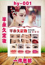 Embroidered Korean semi-permanent beauty pupil line wall chart advertising poster poster board wall sticker