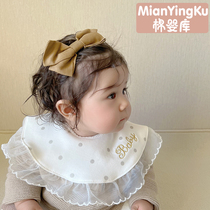 Cotton Baby Cucins Han version of the new baby walled mouth petal 360 Rotation baby Saliva Towel Pure Cotton Princess Purse