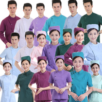 Nurse fashion winter womens long sleeve split suit medical mens short sleeves thin beauty salon oral dental overalls