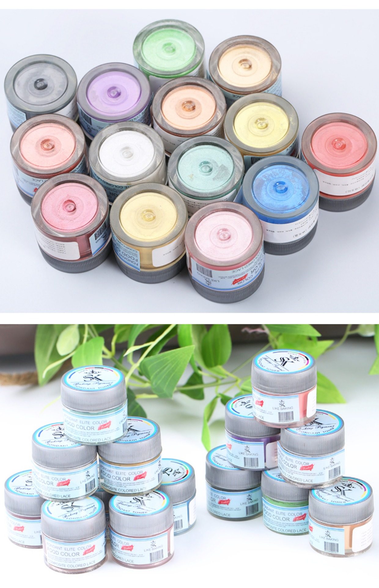 闪光色粉 珠光色粉糖花闪粉 翻糖色粉油溶色粉巧克力色粉淋面慕斯_双