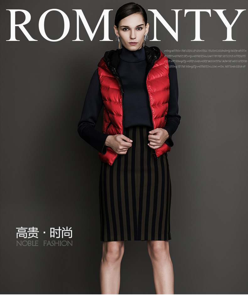 louis vuitton羽絨衣 RROMANTY 朗曼笛冬裝女士短款修身百搭無袖連帽保暖羽絨馬甲 louisvuitton羽絨服