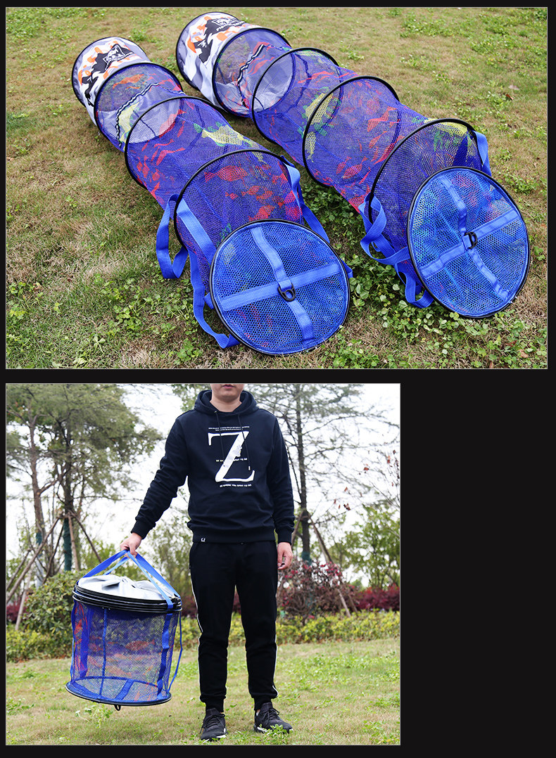 钓鱼王2018新款涂胶编织尼龙黑坑鱼护加厚防挂装鱼网兜桶速干渔具