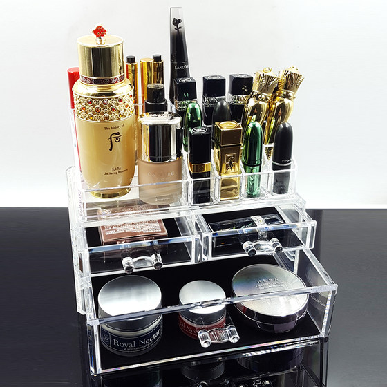 Desktop drawer acrylic transparent cosmetic storage box large dressing table plastic skin care organizer rack Desktop drawer acrylic transparent cosmetic storage box large dressing table plastic skin care organizer rack