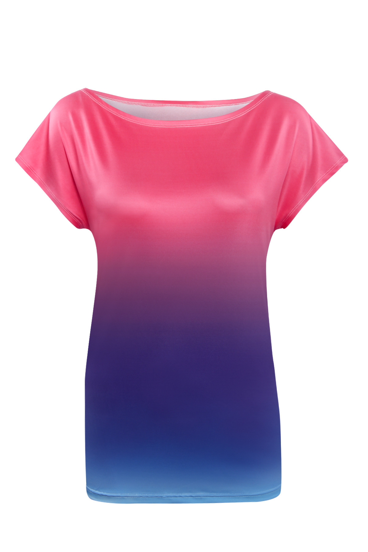 2179#速卖通ebay爆款新品欧美时尚渐变色印花宽松t恤(有现货)