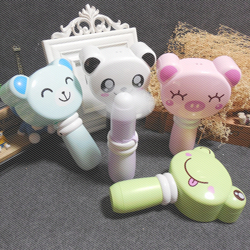 卡通青蛙小猪镜子风扇动物电扇两用充电手持可爱迷你掌上小风扇熊