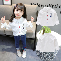 5 Girl White Shirt 3 Spring Autumn Season New 2 Baby Long Sleeve White Shirt 6 Cartoon 7 Year Old Girl Pure Cotton Blouse Tide 4