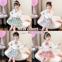 Girls dress suit Spring and autumn 2020 new childrens college wind skirts girl plexu skirts jk uniforms two sets