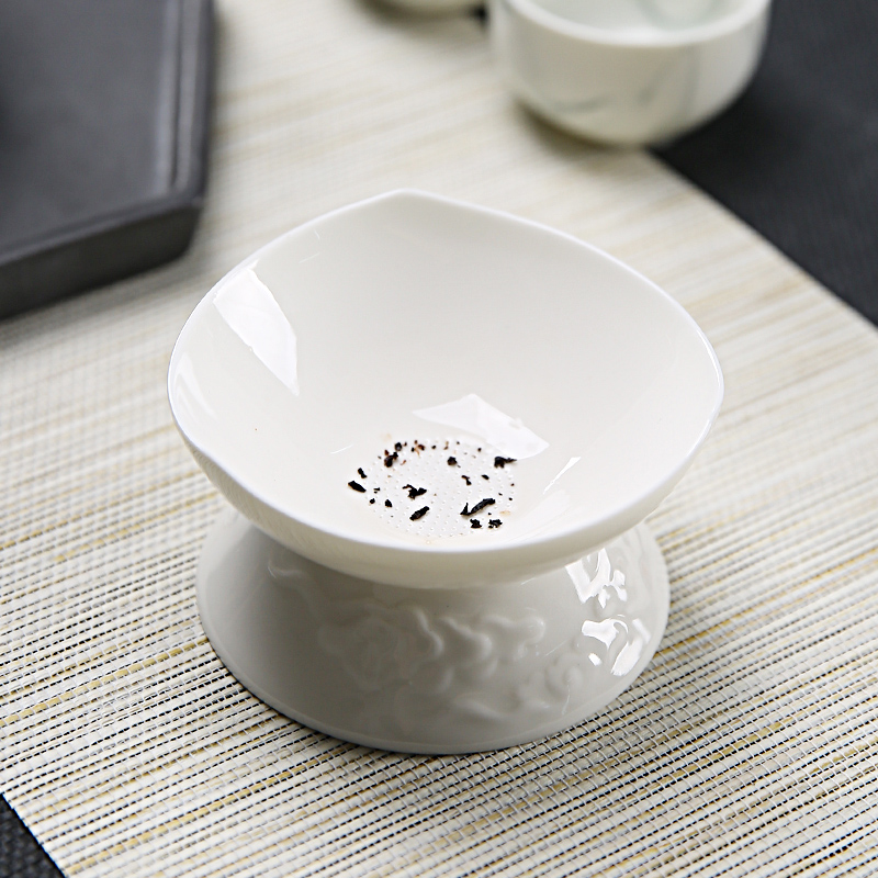 TaoMingTang ceramic filter) screen pack white porcelain) suit tea tea set tea strainer