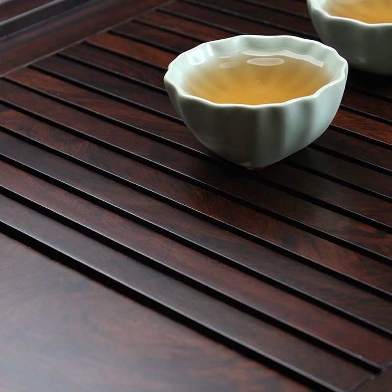 TaoMingTang solid wood tea tray and draw out the whole piece of ebony size saucer drainage kung fu tea tray tea table