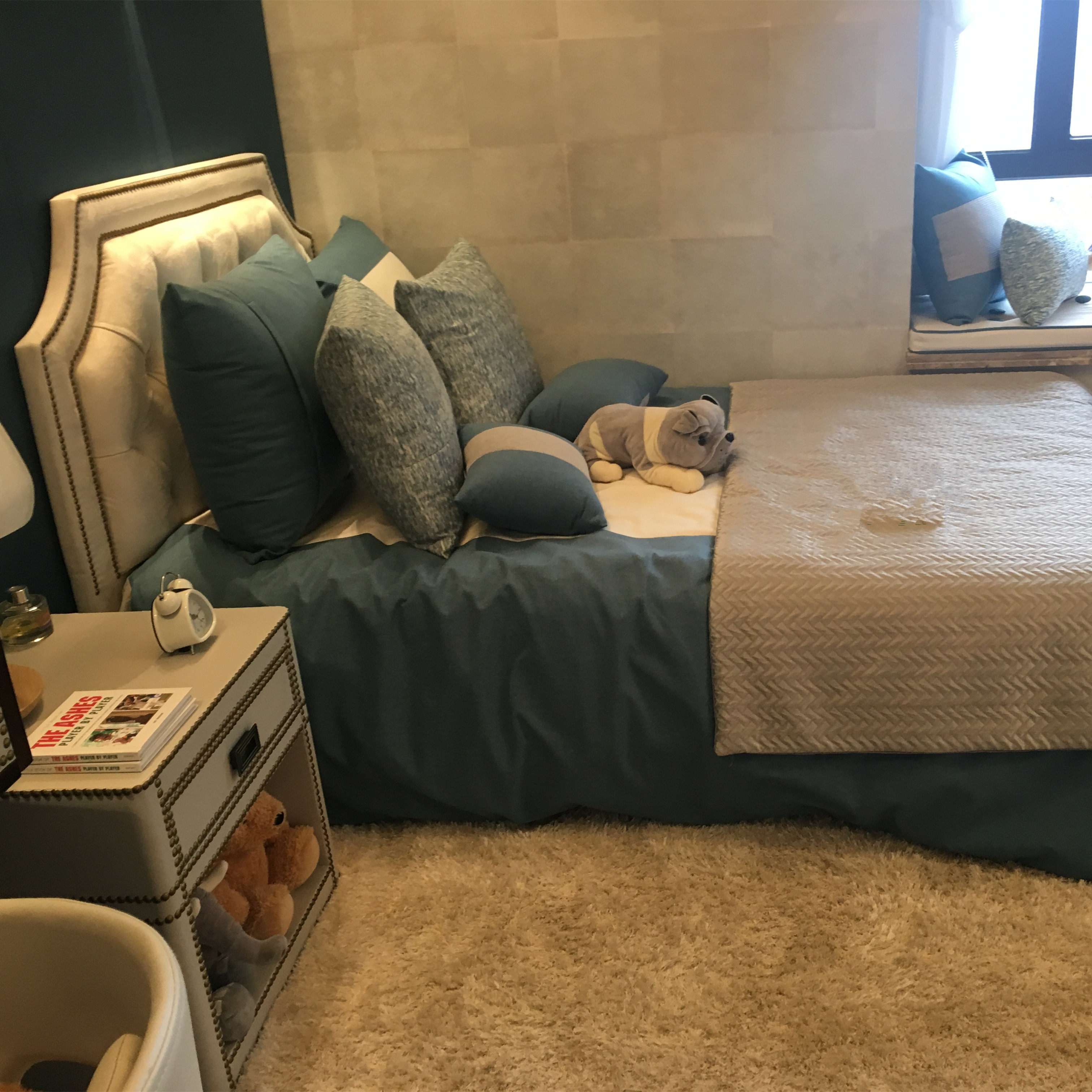 fabric bed fabric bed nordic luxury bed american bed fabric children's bed boy small apartment net red bed modern and simple