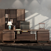 New Chinese style solid wood boss desk office desk atmospheric president desk modern large desk office furniture combination customization