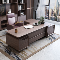 New Chinese style office desk and chair combination solid wood boss table President table Large desk high-end walnut office furniture