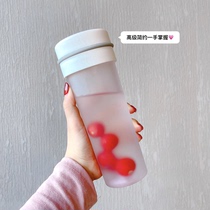 Personality Plastic Cup Portable Student Cup Creativity Little Fresher Water Cup Female Brief trend Anti-fall adult with hand cup