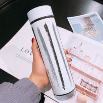 High-end male and female stainless steel insulated cup lovers brief Han version portable tea cup student on-board gift mug