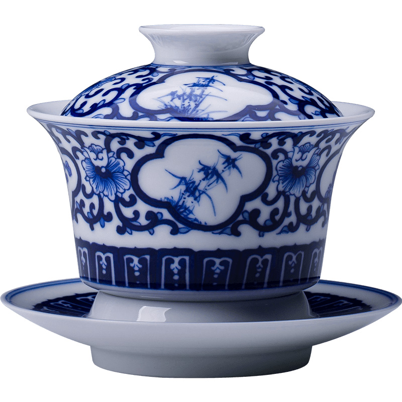 St large ceramic three tureen hand - made porcelain bound peony medallion by patterns tea cups of jingdezhen tea service