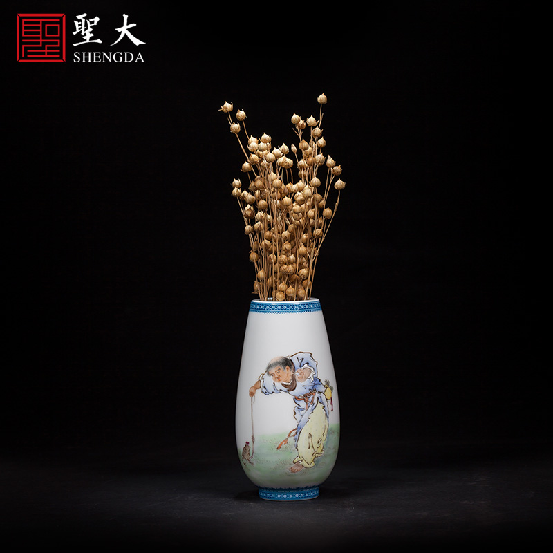 Santa furnishing articles of jingdezhen ceramic vase checking antique wang bang drama spittor flowers and floral outraged pastel characters