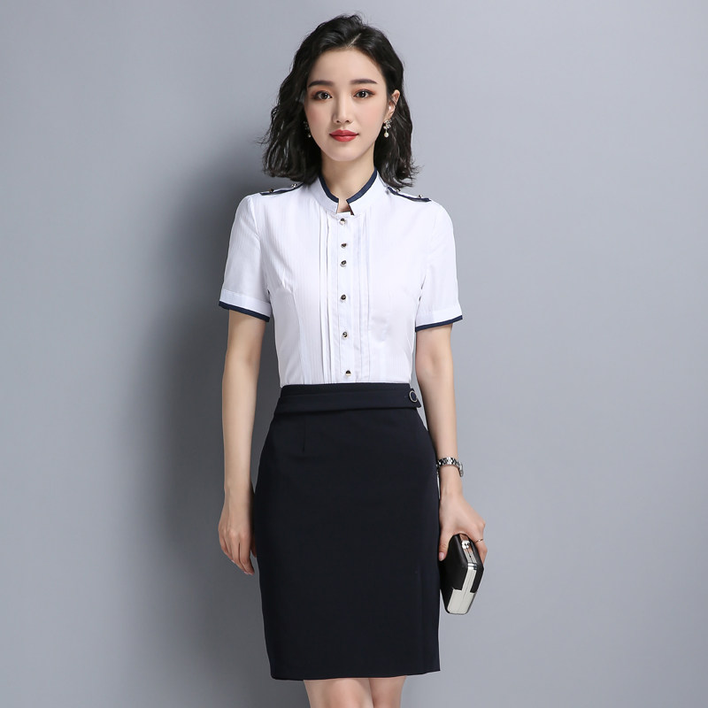 职业套装女夏职业装2018新款时尚正装短袖工作服空姐制服ol套装裙