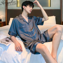 Summer Pajamas Men 2022 New Summer Thin Ice Silk Youth Silk Spring Mens Loungewear Set