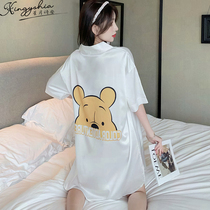 Ice silk nightgown summer girl short sleeves 2022 new pure desire cute silk summer pajamas womens thin model breathable