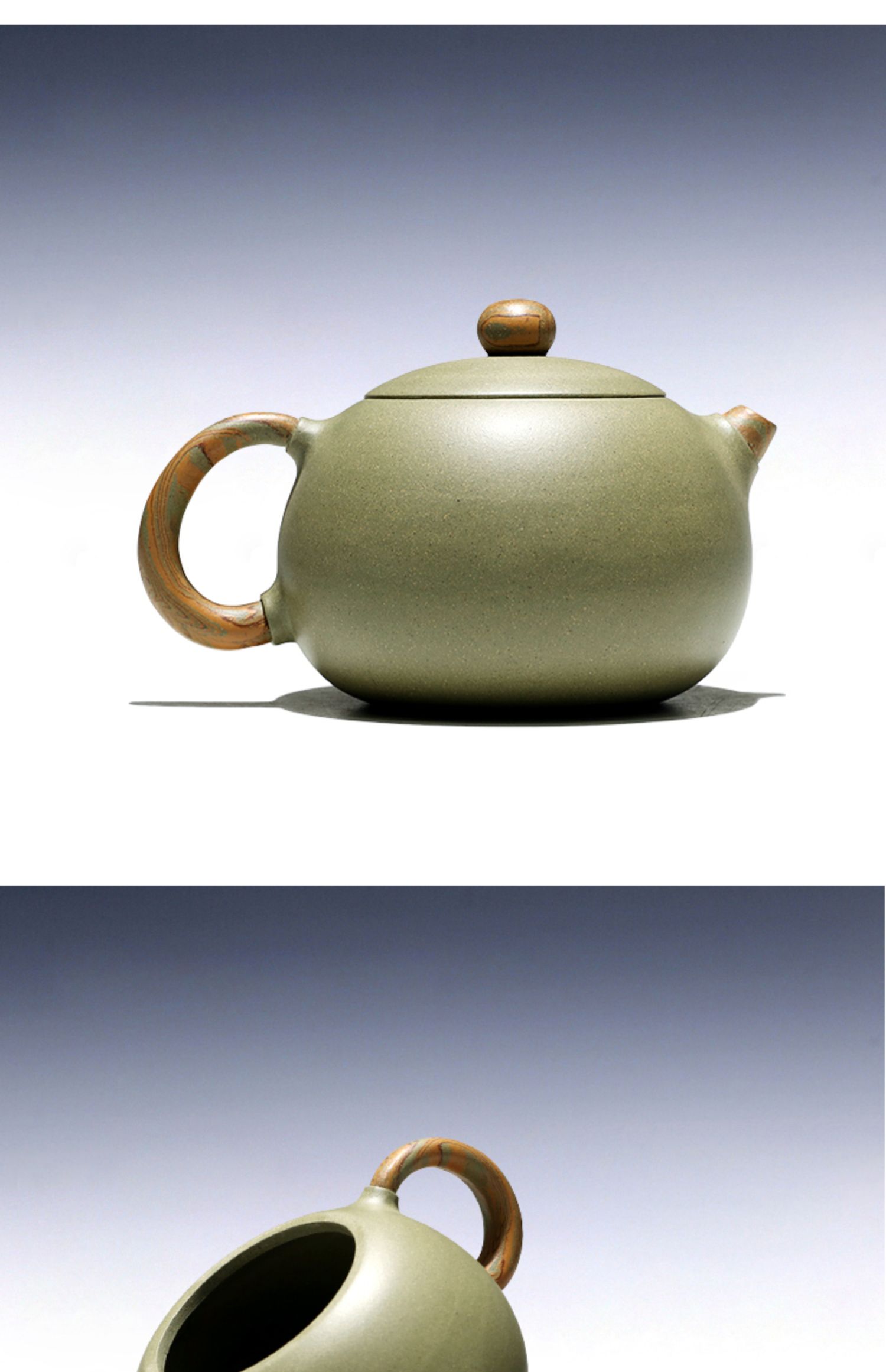 宜兴紫砂壶手工吴荣华茶壶具套装豆青砂西施290cc