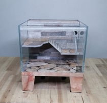 Turtle hair color black white rock color 30 back filter cylinder with sun table bottom valve drainage turtle villa turtle cylinder