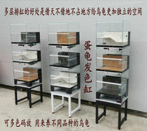 Turtle hair color cylinder glass turtle cylinder Wood grain non-slip tile 40 double bottom row back filter cylinder row cylinder Turtle villa