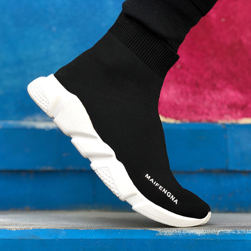 袜子鞋情侣新款针织弹力布透气男款高帮软底唐嫣宋茜百搭运动潮鞋_7折