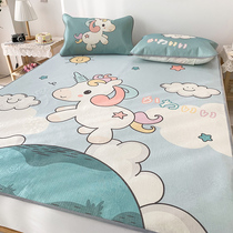 Ice Silk Cool Mat Bedding Bedding Three Sets Summer 1 5 Foldable Machine Wash Air Conditioning Mat 1 8m bed summer