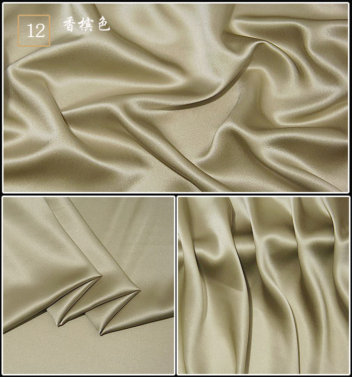 真丝重磅纯色30姆米素绉缎重缎连衣裙旗袍丝绸缎面布料桑蚕丝面料