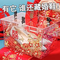 Hidden wedding shoes cartridge lock pick up pro-stop door game Road with wedding blocking door creative whole demagogic groom and bridegroom