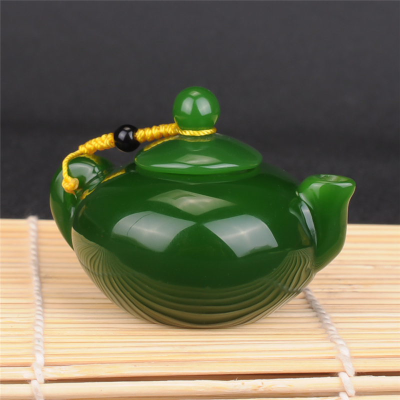 jade jade jadeware xinjiang hetian jade jasper hand pot with spinach green jasper pot hand play piece water jug ​​small