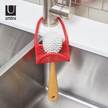 umbra commander sink hanging basket sponge drain rack steel wire ball storage drain basket kitchen sink rack
