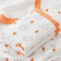 Newborn baby swaddling pure cotton gauze baby bath towel newborn soft swaddling cotton small quilt high-density swaddling quilt