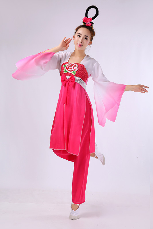 红豆古典舞蹈服装水袖演出服嫦娥七仙女古装贵妃醉酒民族舞台服装