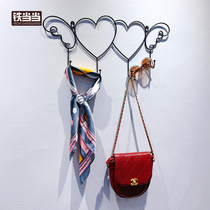 Clothing adhesive hook creative upper wall heart-shaped hanger fitting room clothes hat rack storage key coat hook decoration rack