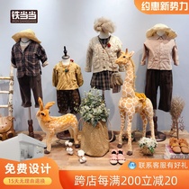 Childrens model half-body mens and womens clothing store childrens shooting childrens clothing window display rack domineering fashion model props